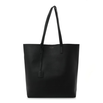 SAINT LAURENT Calfskin North-South Shopping Tote Black