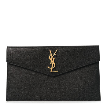SAINT LAURENT Grain De Poudre Uptown Pouch Black