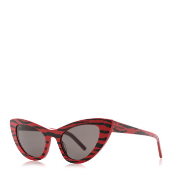SAINT LAURENT Acetate Zebra Print Tiger Lily SL213 Sunglasses Red