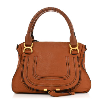 CHLOE Calfskin Medium Marcie Satchel Brown Sugar