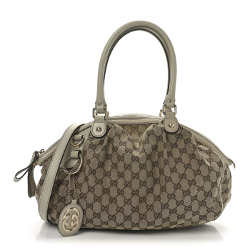 GUCCI Monogram Medium Sukey Boston Off White