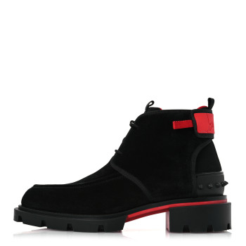 CHRISTIAN LOUBOUTIN Mens Crosta Georges II Flat Lace up Ankle Boots 44 Black