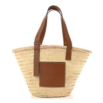 LOEWE Raffia Basket Tote Bag Natural Tan
