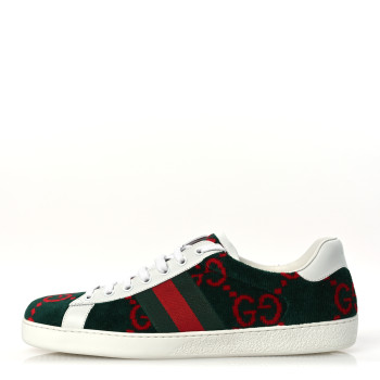 GUCCI Terry Cloth Big GG Monogram Mens Sneaker 9.5 Green Red