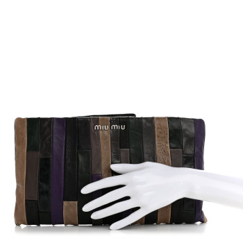 MIU MIU Nappa Patchwork Clutch Multicolor