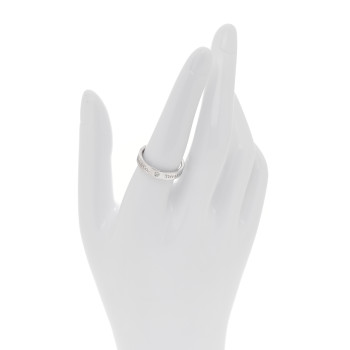 TIFFANY Platinum Diamond 4mm Logo Band Ring 55 7.25