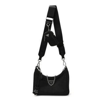PRADA Nylon Re-Edition 2005 Shoulder Bag Black