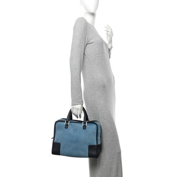 LOEWE Suede Calfskin Amazona Blue Black
