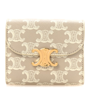CELINE Triomphe Canvas Small Triomphe Wallet White