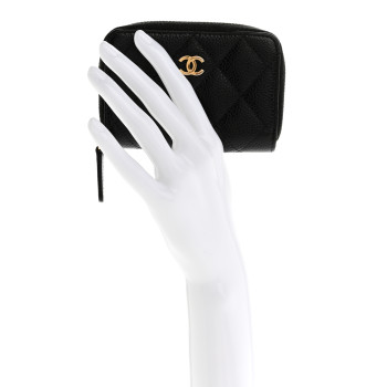 CHANEL Caviar Quilted Classic Zipped Coin Purse Black