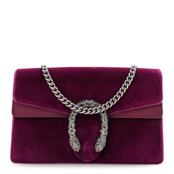 GUCCI Velvet Super Mini Dionysus Shoulder Bag Fuchsia Violet Cyclamen