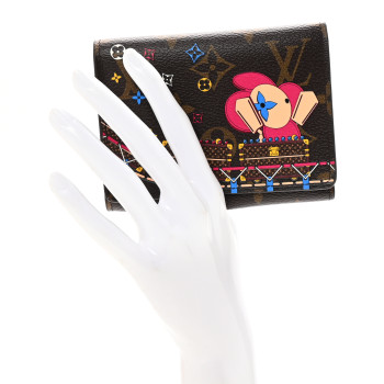 LOUIS VUITTON Monogram 2020 Christmas Animation Roller Coaster Victorine Wallet Pivoine