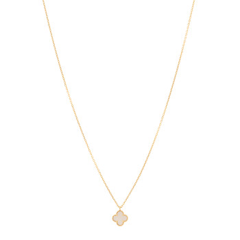 VAN CLEEF & ARPELS 18K Yellow Gold Mother of Pearl Sweet Alhambra Pendant Necklace