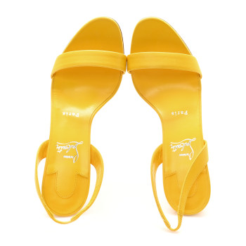CHRISTIAN LOUBOUTIN Calfskin O Marylin 85 Slingback Sandal Heels 40 Pollen