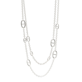 HERMES Sterling Silver Farandole Necklace 120