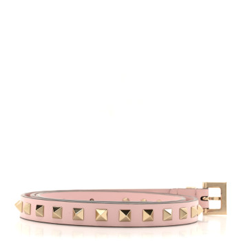 VALENTINO GARAVANI Calfskin Rockstud Belt 90 36 Light Pink