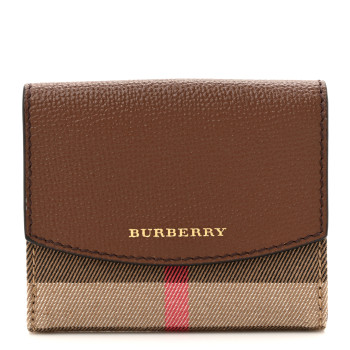 BURBERRY House Check Luna French Wallet Brown