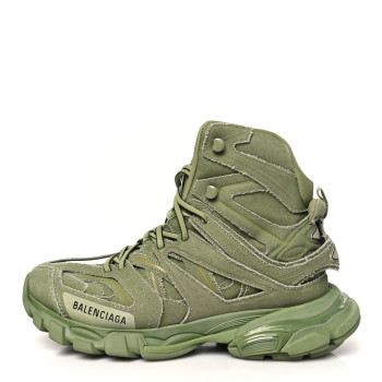 BALENCIAGA Mesh Nylon Womens Track Hike Sneakers 40 Washed Light Khaki