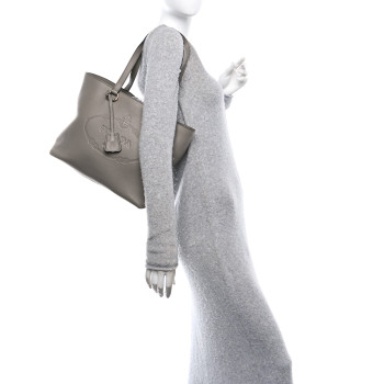 PRADA Vitello Phenix Embossed Logo Tote Argilla