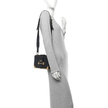PRADA City Calf Saffiano Cahier Bag Black