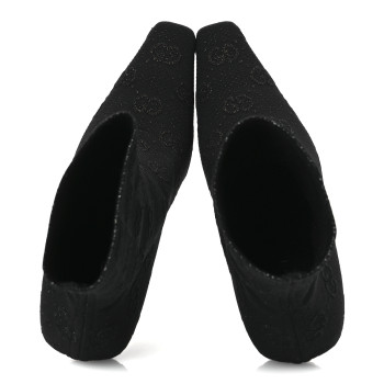 GUCCI Technical Jersey Knit GG Monogram Square G 75mm Ankle Boots 38 Black Gray