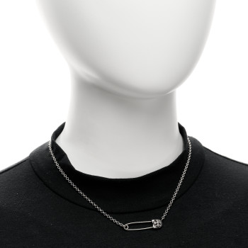 CHROME HEARTS Sterling Silver Safety Pin Pendant Necklace