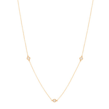 TIFFANY 18K Rose Gold Diamond .21ctw Elsa Peretti Diamonds by the Yard Three Station Necklace