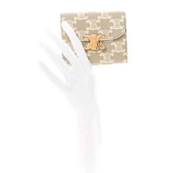CELINE Triomphe Canvas Small Triomphe Wallet White