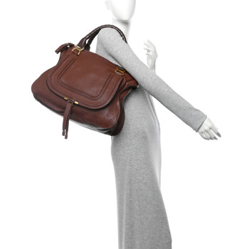 CHLOE Calfskin Large Marcie Satchel Ebony