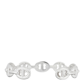 HERMES Sterling Silver MM Chaine d'Ancre Enchainee Cuff Bracelet SH
