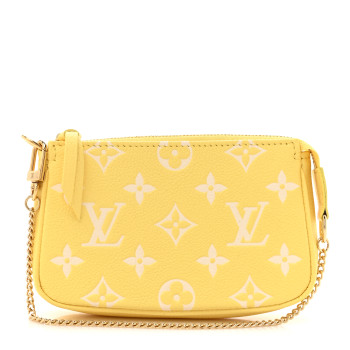 LOUIS VUITTON Empreinte Monogram Mini Pochette Accessories Lemon Curd Yellow