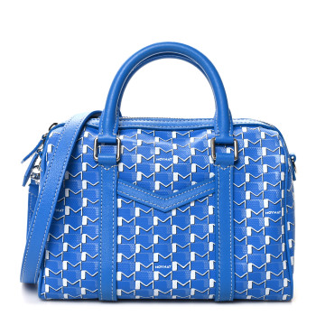 MOYNAT Grained Calfskin Canvas Crossbody Blue