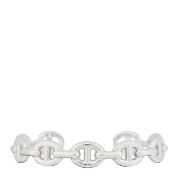 HERMES Sterling Silver MM Chaine d'Ancre Enchainee Cuff Bracelet SH