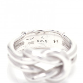 gucci knot ring 8号 GUCCI Sterling Silver Knot Ring 54 6.75 692892 | FASHIONPHILE
