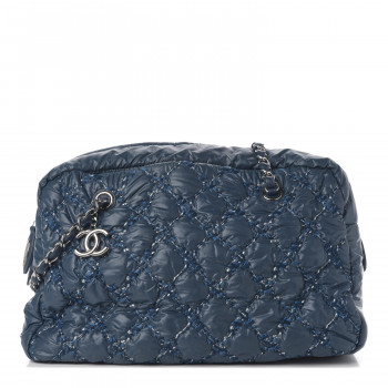 小物 CHANEL CHANEL Nylon Quilted Tweed Stitch Bubble Camera Case Blue