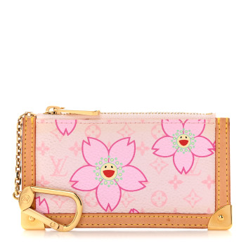 LOUIS VUITTON Monogram Cherry Blossom Key Pouch Pink