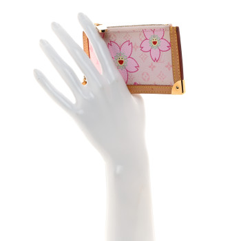 LOUIS VUITTON Monogram Cherry Blossom Key Pouch Pink