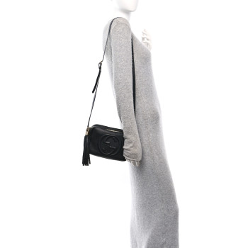 GUCCI Pebbled Calfskin Small Soho Disco Bag Black