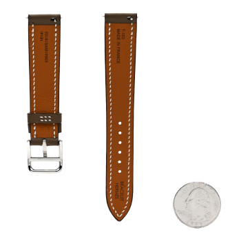HERMES Swift 21mm Heure H Hour Watch Strap  Etoupe