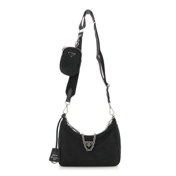 PRADA Nylon Re-Edition 2005 Shoulder Bag Black