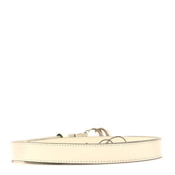 GUCCI Plutone Calfskin Palladium Double G 20mm 100 40 Mystic White