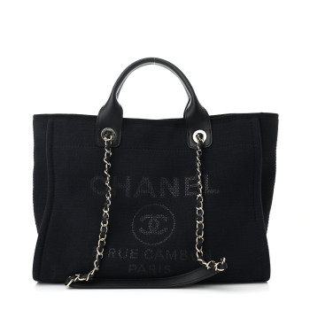 CHANEL Mixed Fibers Small Deauville Tote Black