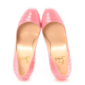 CHRISTIAN LOUBOUTIN Snakeskin Fifi 100 Pumps 39 Rose