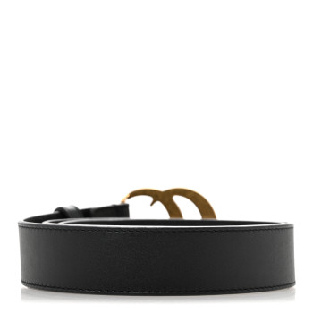 GUCCI Calfskin Double G 30mm Belt 75 30 Black