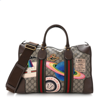 GUCCI Soft GG Supreme Monogram Courrier Medium Duffle Bag Beige New Acero Multicolor