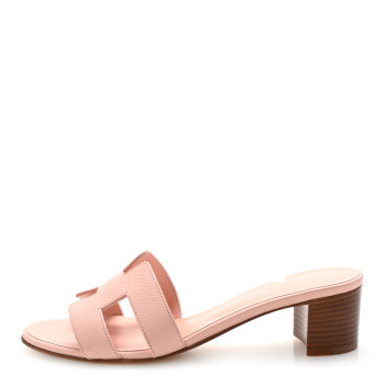 HERMES Epsom Oasis Sandals 40 Rose Pale