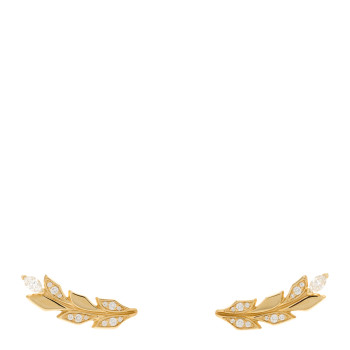 TIFFANY 18K Yellow Gold Diamond Victoria Vine Climber Earrings