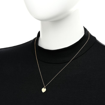 TIFFANY 18K Yellow Gold Mini Return to Tiffany Heart Tag Pendant Necklace