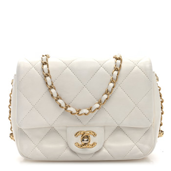 CHANEL Lambskin Quilted CC Small Dynasty Flap White