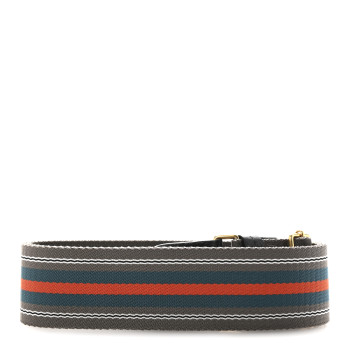 PRADA Vitello Daino Striped Fabric Shoulder Strap